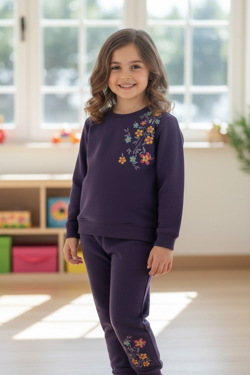 Winter Fleece Embroidery Tracksuit