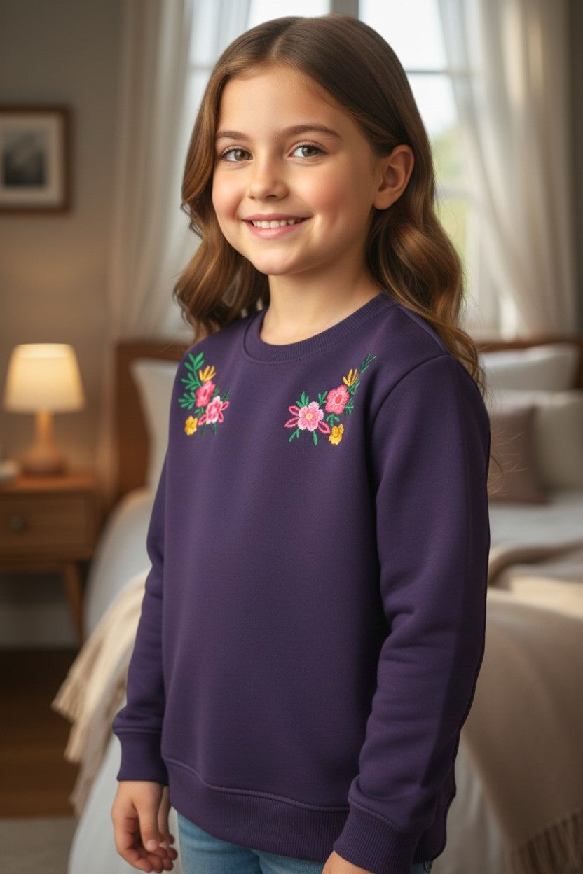 Winter Fleece Embroidery Sweatshirt