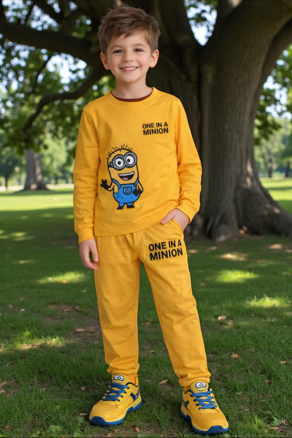 Yellow Full Sleeve & Trouser Boys Cotton Summer Outfit