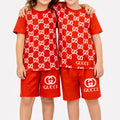 Orange Logo Unisex Cotton Summer Outfit