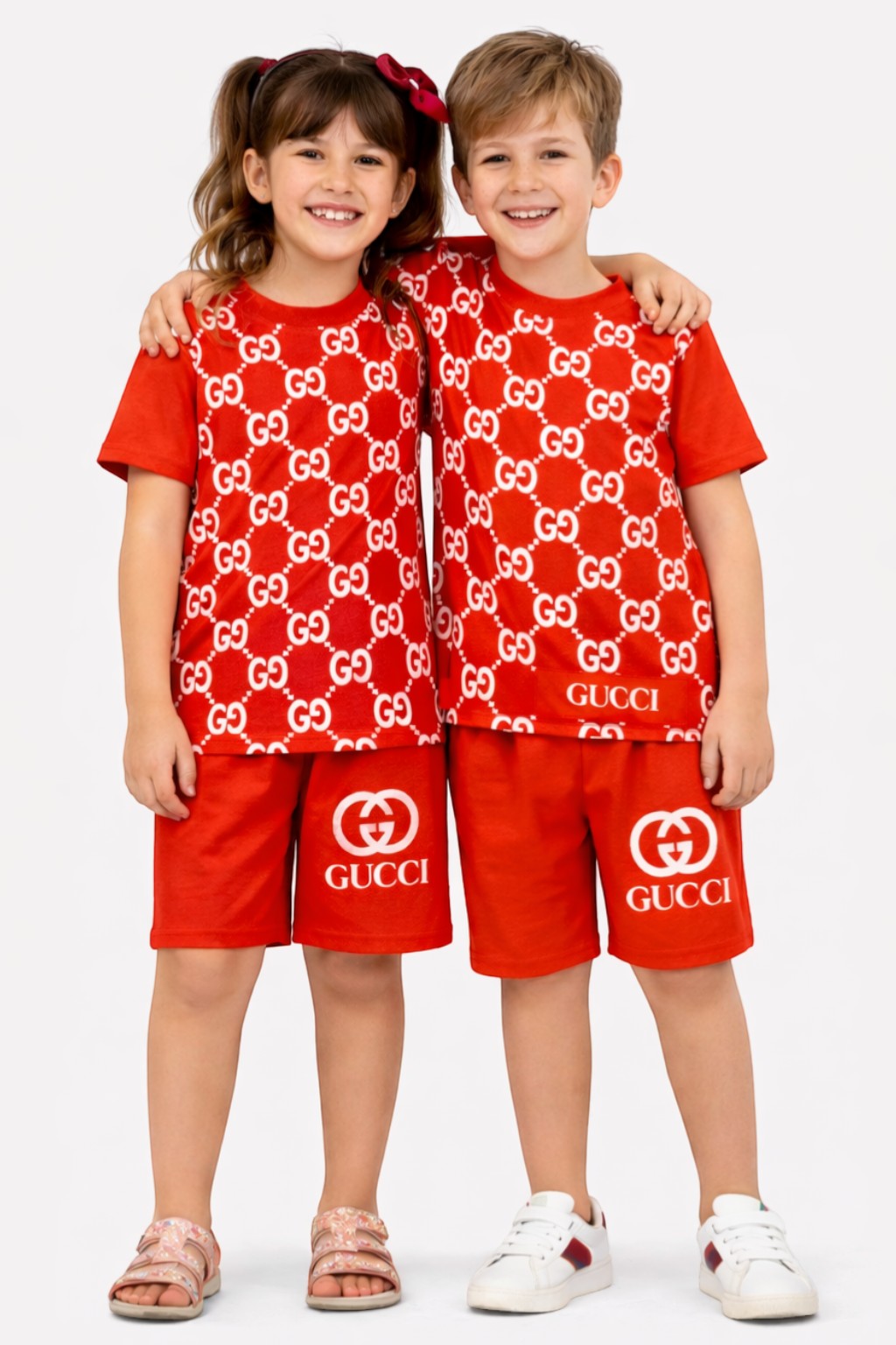 Orange Logo Unisex Cotton Summer Outfit