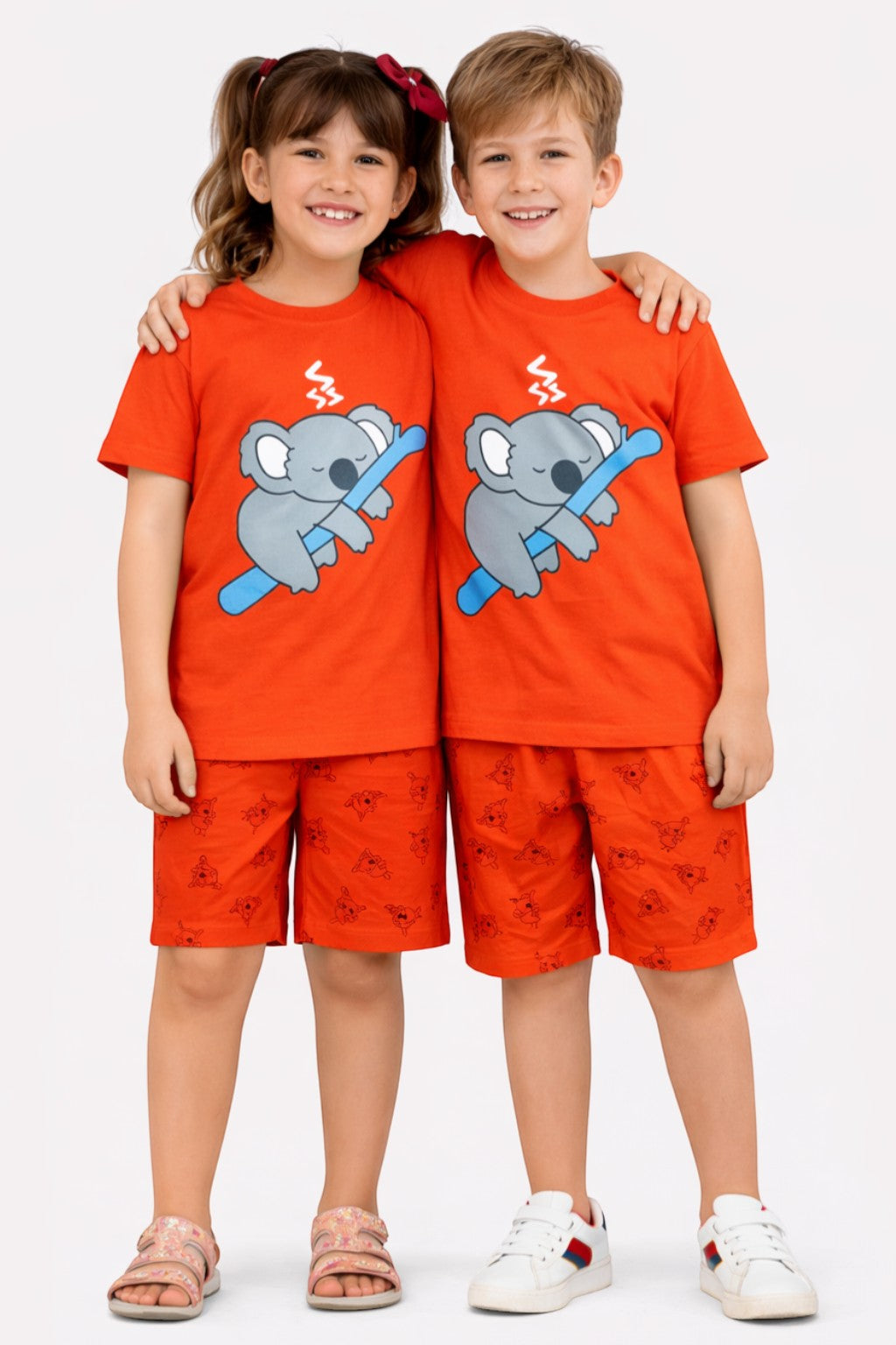Elephant Cartoon Unisex Cotton Summer Outfit