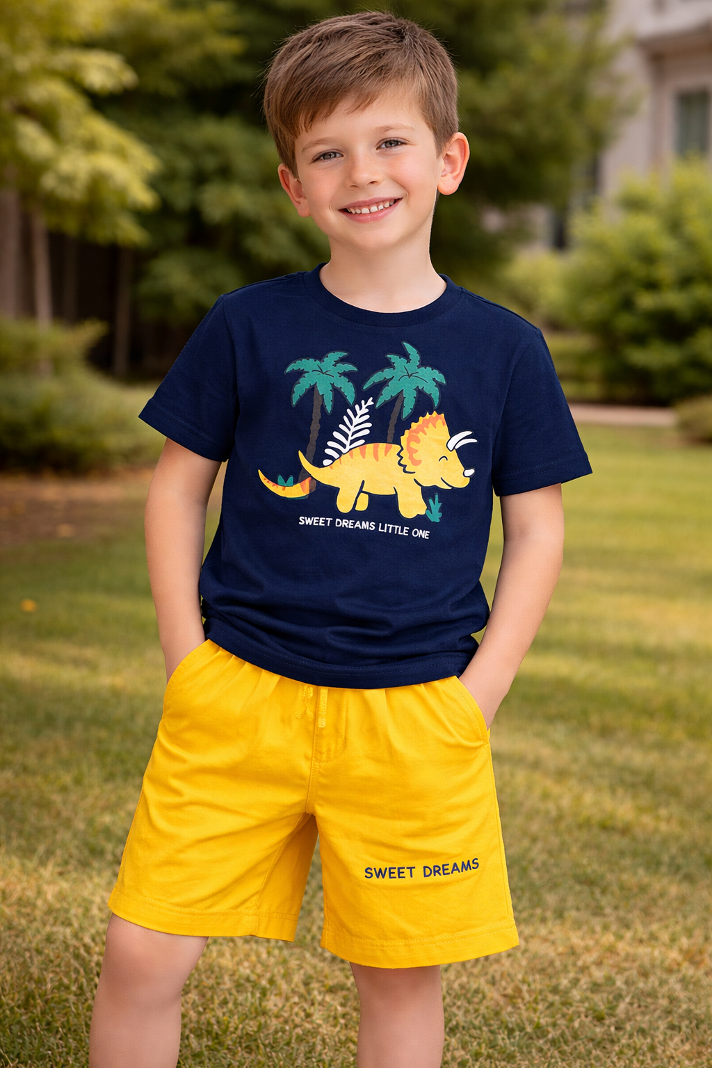 Summer Cotton Jersey Shirt & Shorts 2 piece set