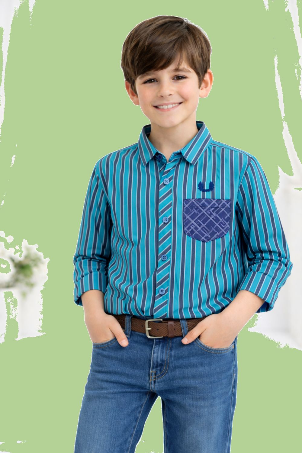 Stripes Cotton Fabric Full-Sleeves Dress Shirt