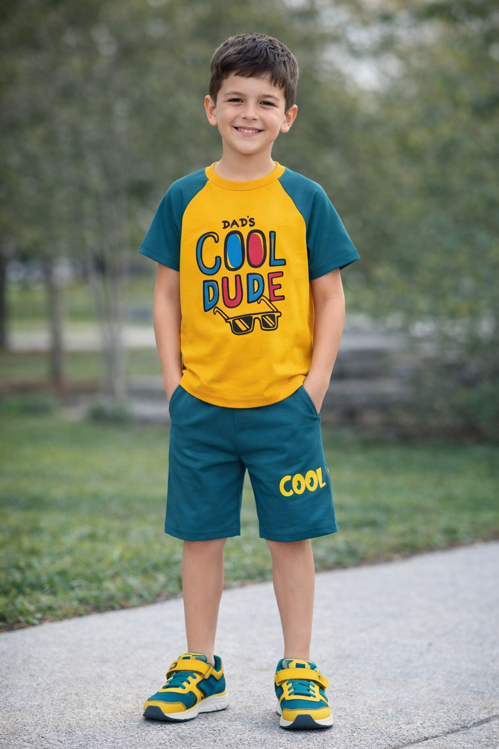 Summer Cotton Jersey Shirt & Shorts 2 piece set