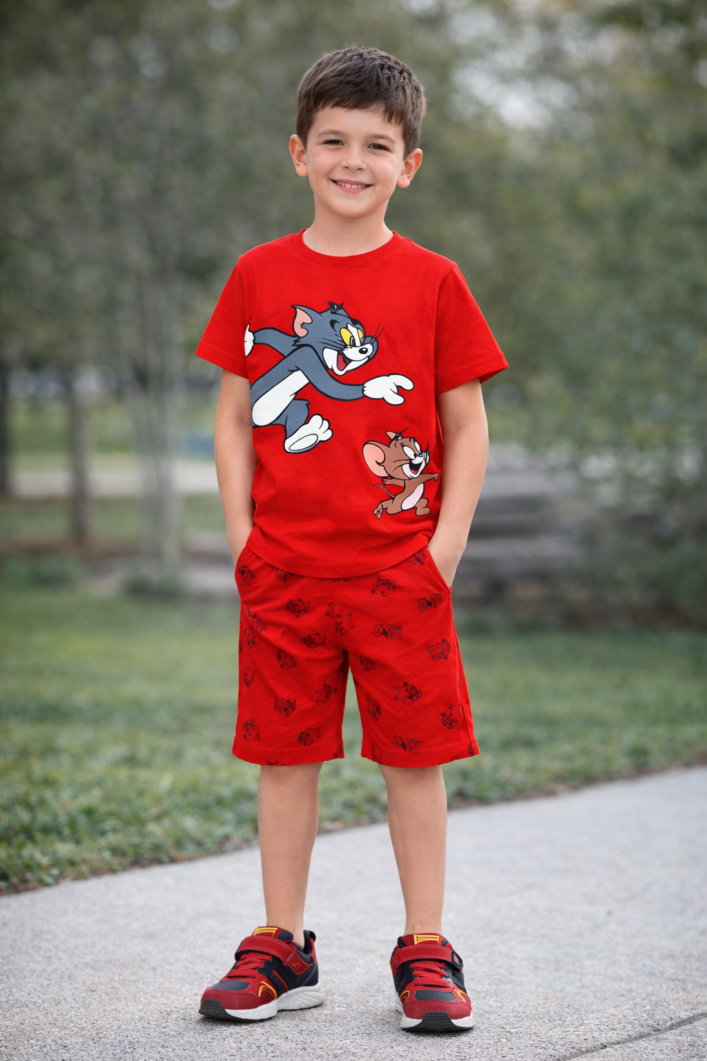 Summer Cotton Jersey Shirt & Shorts 2 piece set