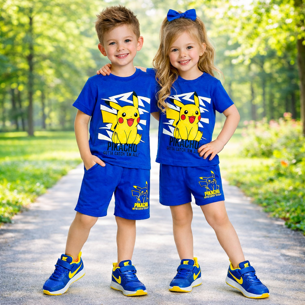 Summer Cotton Jersey Shirt & Shorts 2 piece set