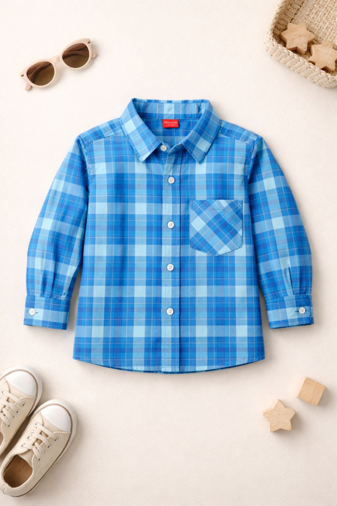 Check Cotton Fabric Full-Sleeves Double Shirt