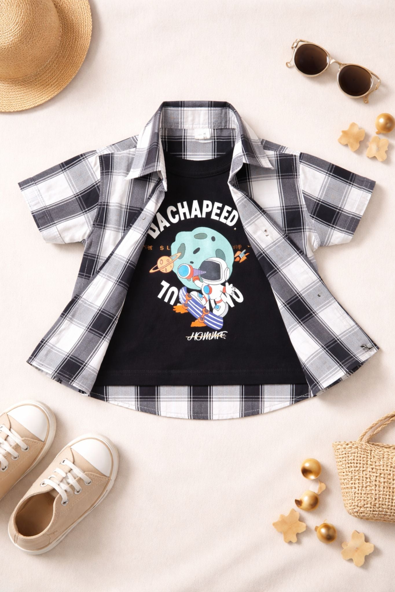 Check Cotton Fabric Full-Sleeves Double Shirt
