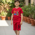 Red Dino Boys Cotton Summer Outfit