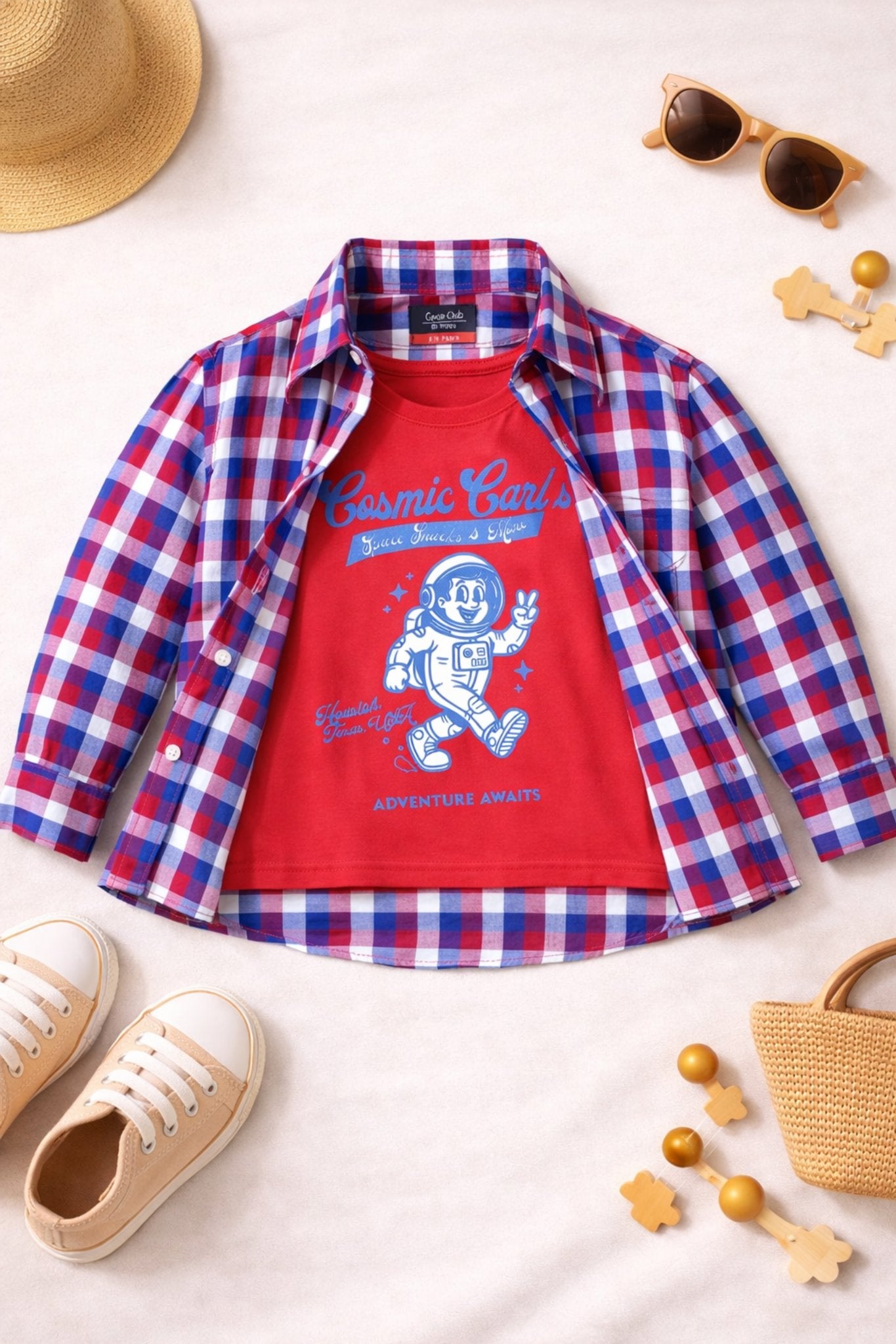 Check Cotton Fabric Full-Sleeves Double Shirt