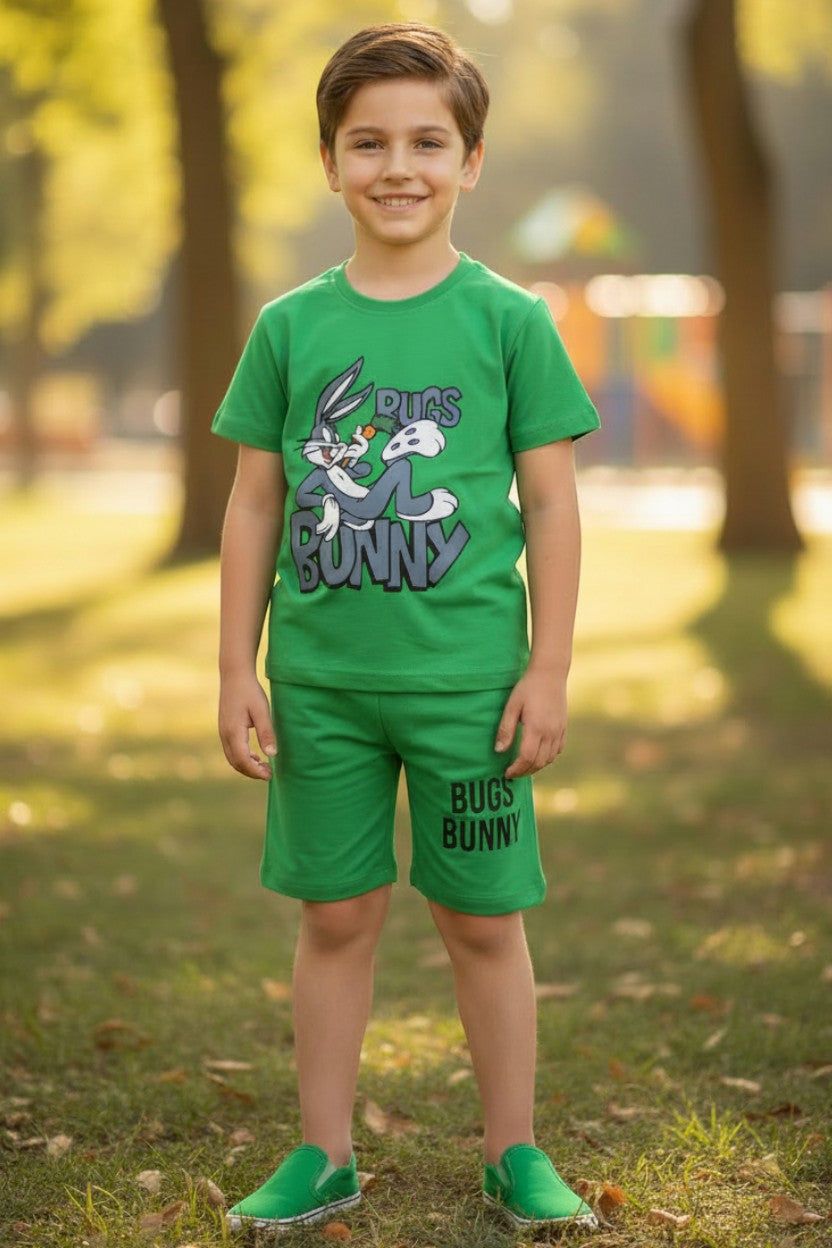 Summer Cotton Jersey Shirt & Shorts 2 piece set