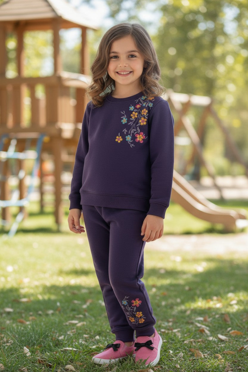 Winter Fleece Embroidery Tracksuit