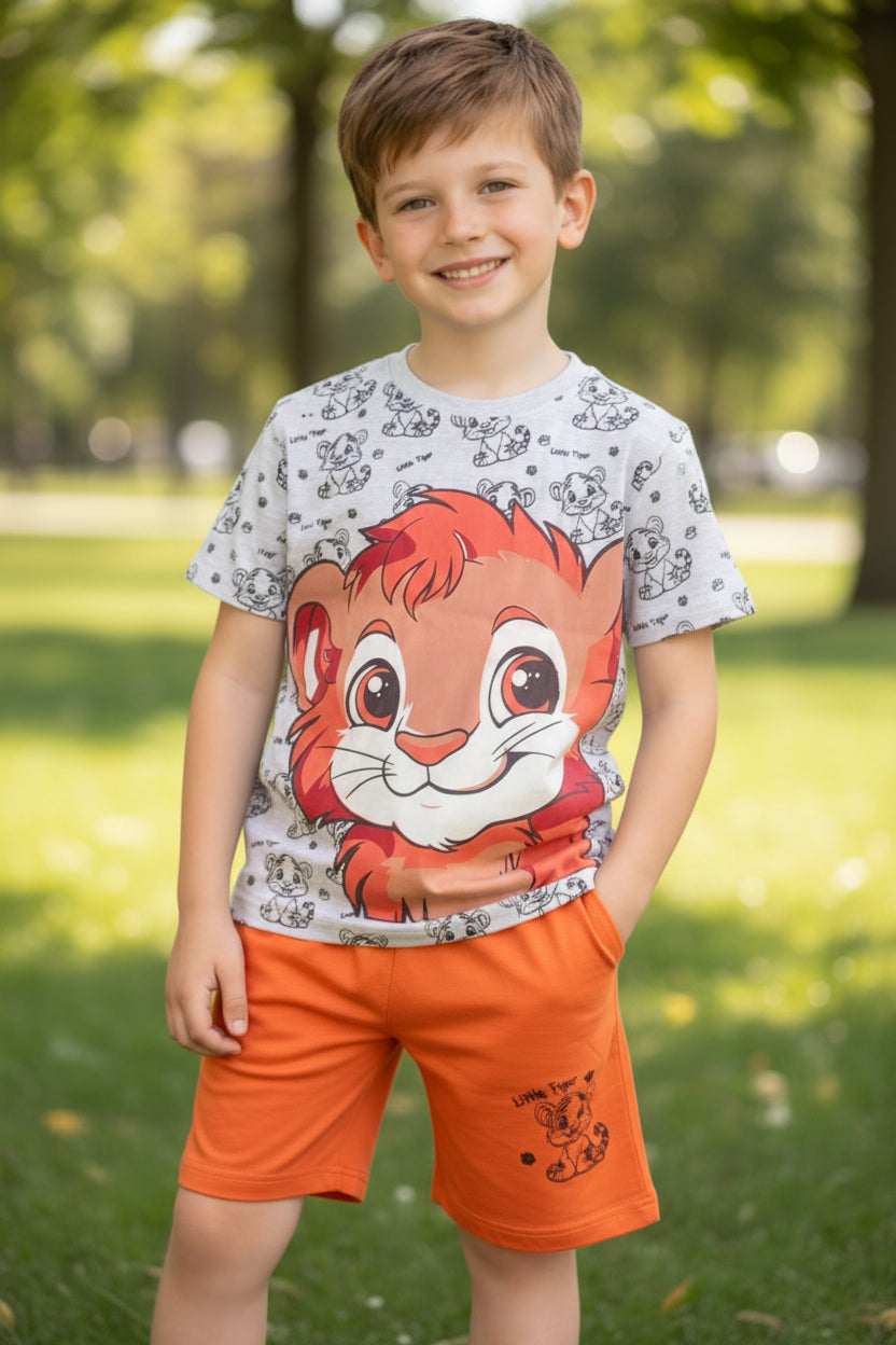 Grey Lion Boys Cotton Summer Outfit