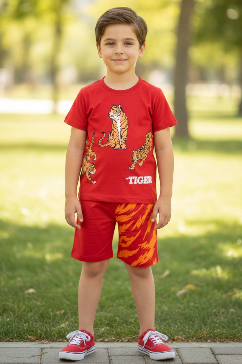 Summer Cotton Jersey Shirt & Shorts 2 piece set