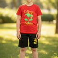 Red California Boys Cotton Summer Outfit