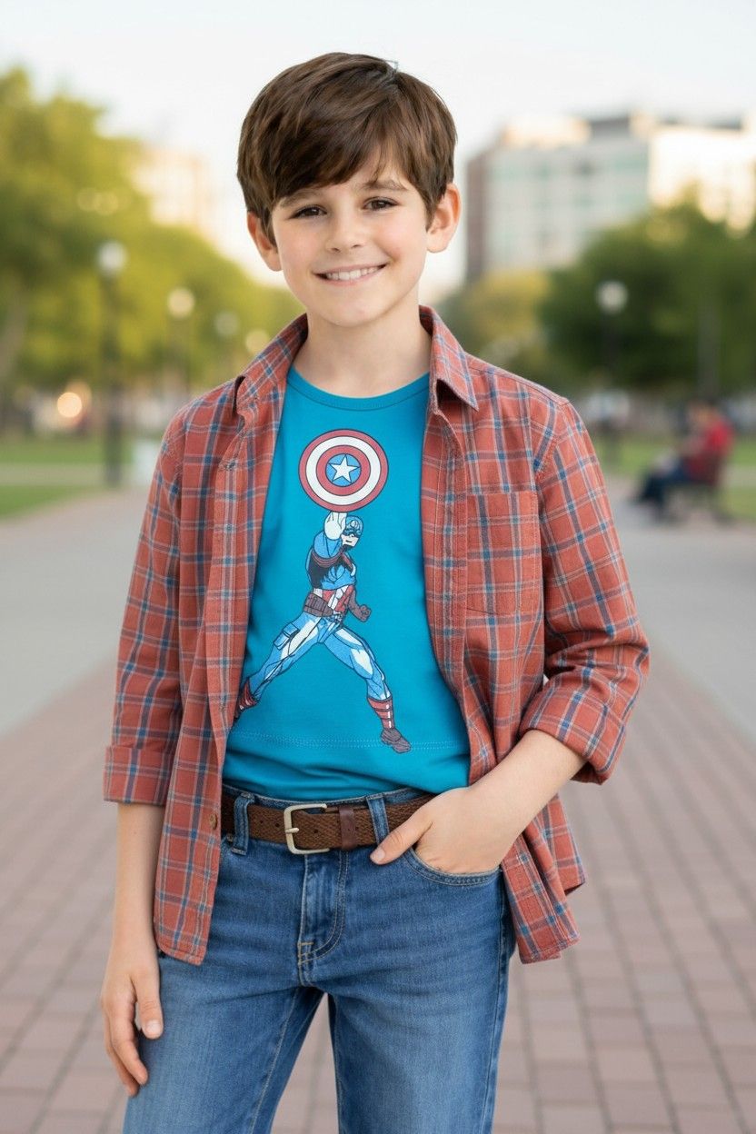 Brown Cotton Fabric Full-Sleeves Double Shirt