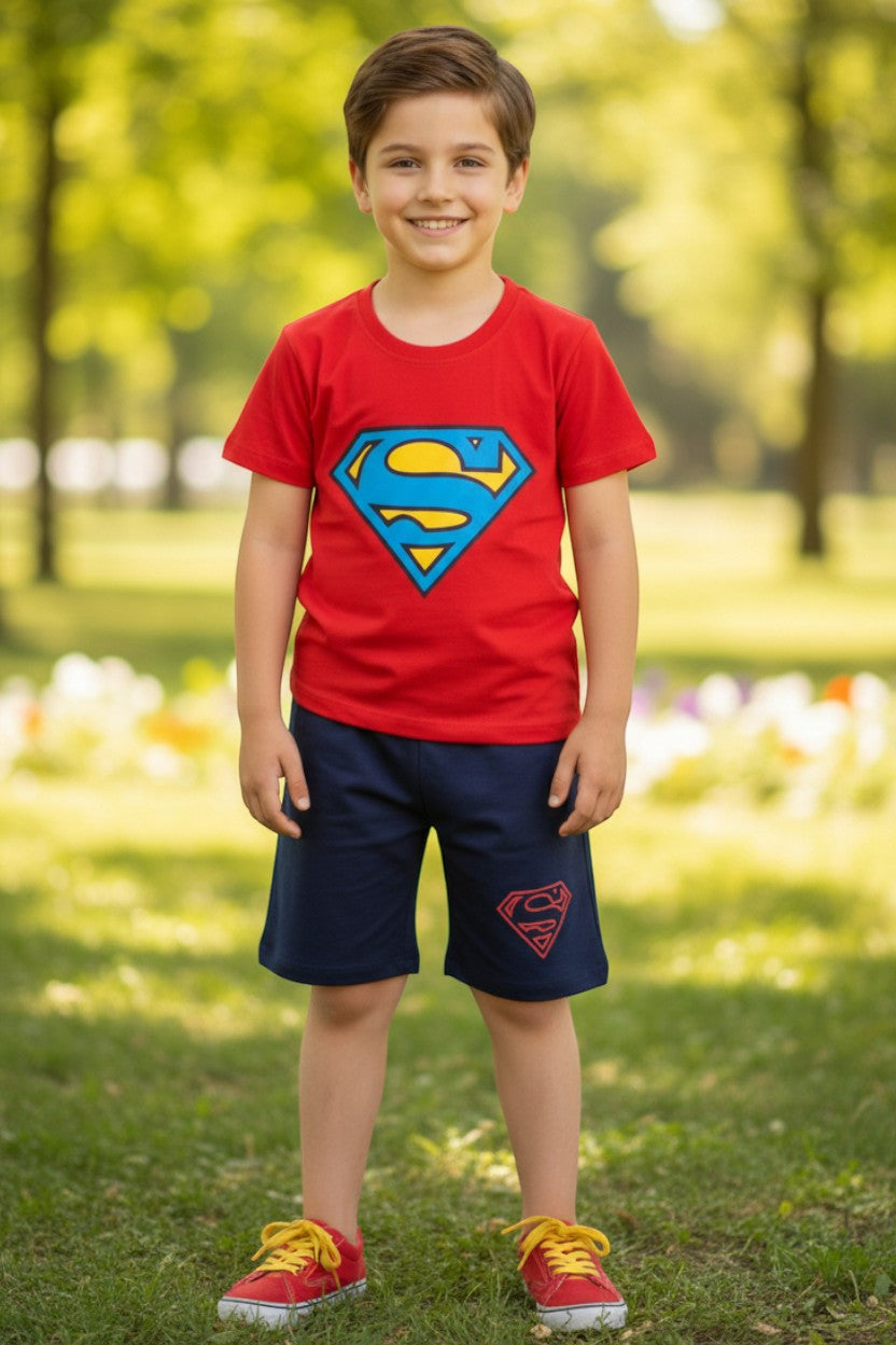 Summer Cotton Jersey Shirt & Shorts 2 piece set