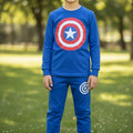 Blue Summer Cotton Jersey Full Sleeve Shirt & Trouser 2 piece set