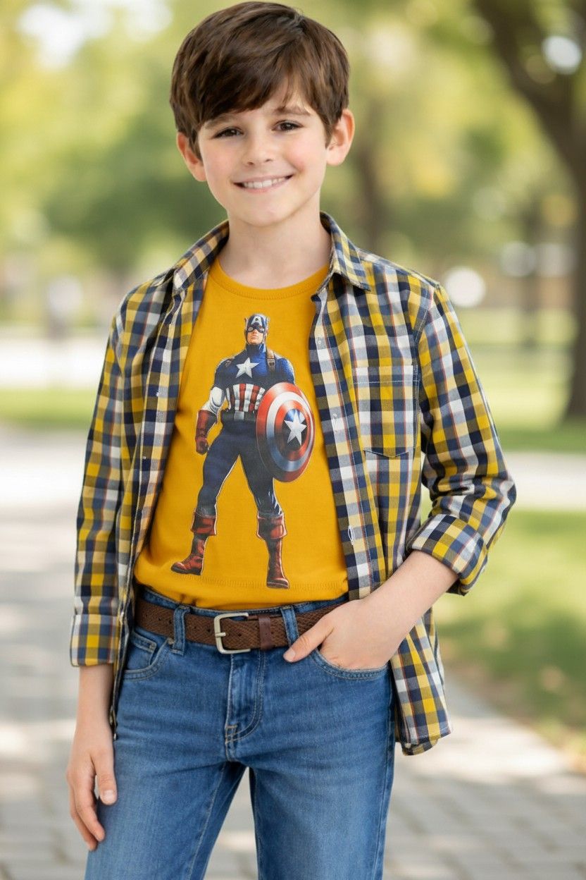 Check Cotton Fabric Full-Sleeves Double Shirt