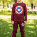 Maroon Summer Cotton Jersey Full Sleeve Shirt & Trouser 2 piece set