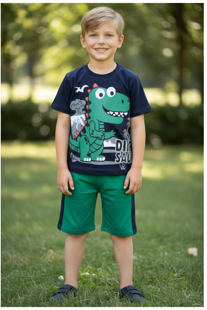 Summer Cotton Jersey Shirt & Shorts 2 piece set