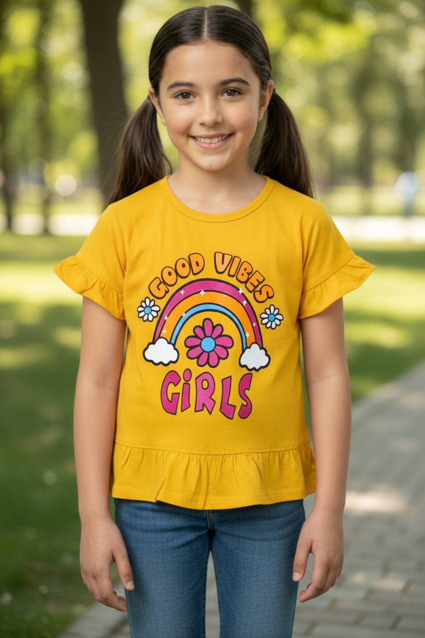 Yellow Girls Summer T-Shirt